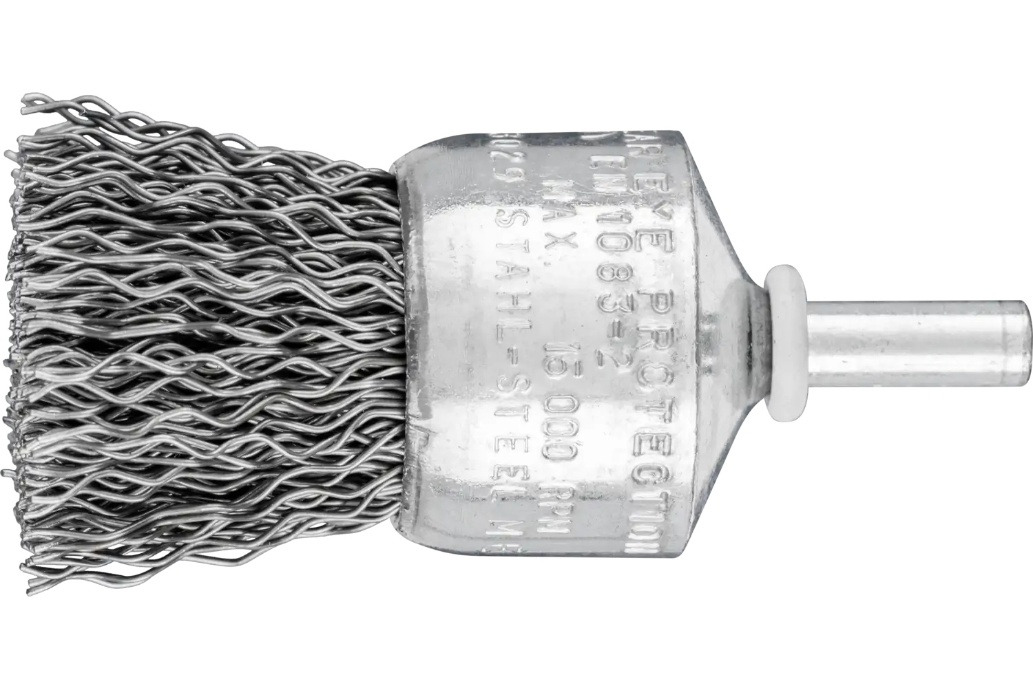 Picture of Pferd Crimped Wire End Brush 1" Dia. .020 Carbon Steel 1/4" Shank